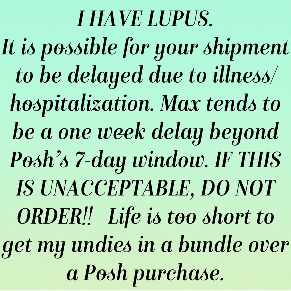 Please read prior to ordering!